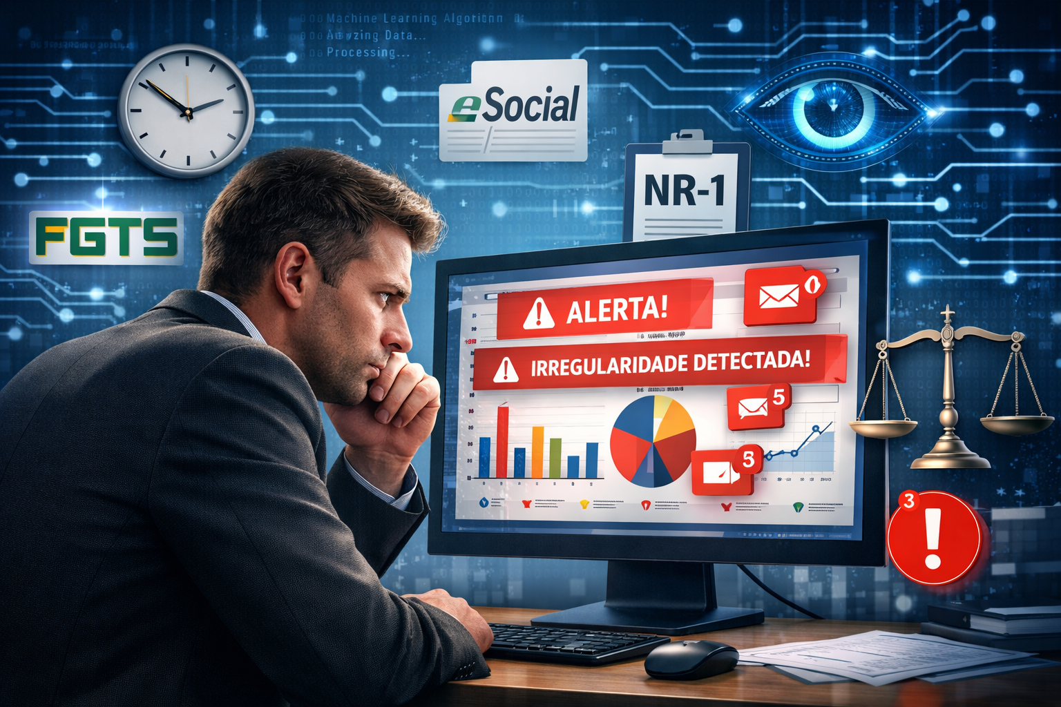 Read more about the article A Fiscalização Trabalhista em 2026 Não Perdoa: Quando o Fisco Virou Robô e Sua Empresa Virou Alvo